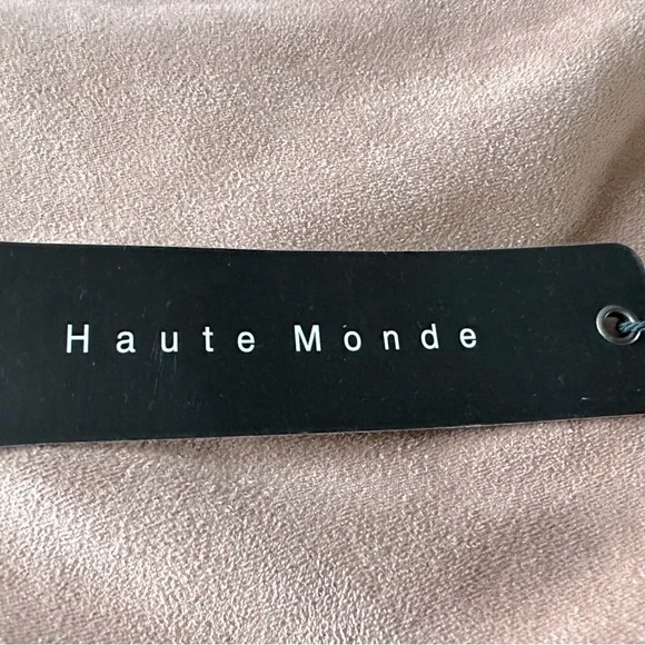 Haute Monde Tan Pencil Skirt with Fringe - Picture 4 of 4